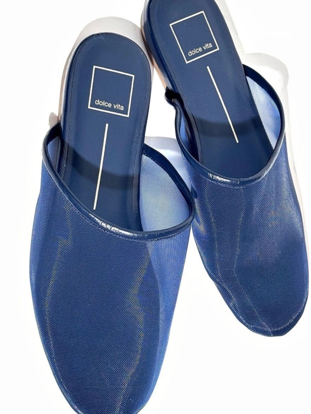 dolce vita Geni Mesh Mule Blue Mesh Mules
